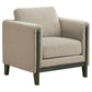 Fisher - Upholstered Panel Arm Accent Chair - Taupe
