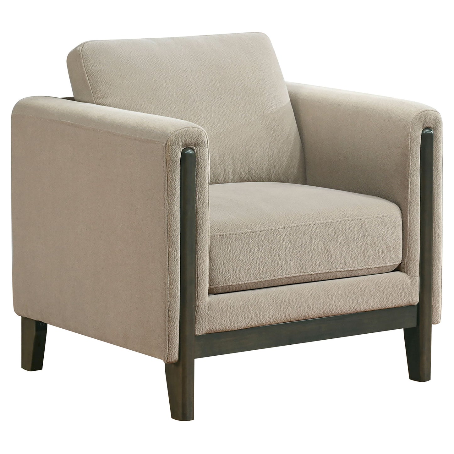 Fisher - Upholstered Panel Arm Accent Chair - Taupe