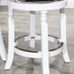 Saville - Set of 2 - 24" White Counter Stools with Charcoal Upholstered Seats