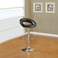 Hutchinson - Set of 2 - 26" Black Faux Leather Adjustable Bar Stools with Chrome Base