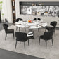 Round Dining Table & 6 Chairs Set - Silver