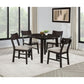 Jackie - 5 Piece Dining Set With Drop Leaf Table And Side Chairs - Dark Coffee