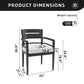 Outdoor Patio Dining Chairs With Outdoor Grade Sunbrella Fabric Cushions, Tapered Feet (Set of 4) - Ember Black