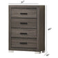 1 Piece Chest Bar Handle Bedroom Furniture With Texture And Clean Lines - Gray