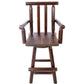 Rustic Bar Stool, Fir Wood Construction, Wide Armrest