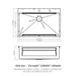 33" Drop In Kitchen Sink Single Bowl 16 Gauge Stainless Steel Ledge Workstation - Black