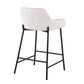 Averine - Set of 2 - 26" White Velvet Counter Height Stools with Black Metal Base