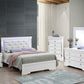 Bed With LED Light Accents Headboard