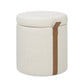 Brandy - Round Upholstered Storage Ottoman With Accent