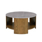Keegan - Round Coffee Table With Shelf - Oak