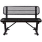 6' Outdoor Steel Bench With Backrest