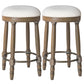360° Swivel Wooden Barstools With Upholstered Seat, Counter Height (Set of 2)