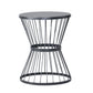 Lassen - Modern Outdoor Side Table With Hourglass Design - Matte Black
