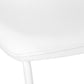 Zenith - Set of 2 - 29" White Leather-Look Bar Height Office Chairs with Slim White Metal Frame, Modern Design