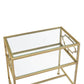 Grifton - Rectangular Glass Accent Table - Antique Gold
