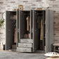 6 Doors Wardrobe Storage For Bedroom, With Big Drawers
