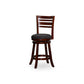 Savoy - Set of 2 - 24" Counter Height Swivel Stools in Cherry Finish with Charcoal Upholstered Seat