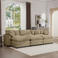 Oversized Modular Cushion Sofa With Ottoman, Low Back, Deep Seating Sofa Set