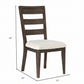 Upholstered Dining Chair With Ladder Back Design (Set of 2)