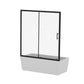Sliding Shower Door For Bathtub - Matt Black