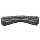 Power Reclining Sectional Sofa With 3 Adjustable Recliners, USB Ports & Cup Holders, Oversized Seating For Living Room - Black