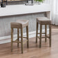 Sterling - Set of 2 - 29" Gray Counter Height Backless Faux Leather Bar Stools for Kitchen Island