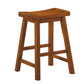 Harrowgate - Set of 2 - 24" Oak Solid Wood Swivel Counter Stools with Saddle Seats