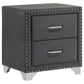 Upholstered 2 Drawer Nightstand With Accents