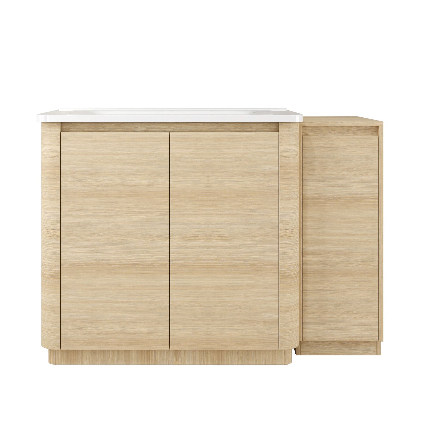 Freestanding Bathroom Vanity With Sink, 1 Small Storage Cabinet, Soft Close Door