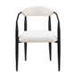 Dining Chairs (Set of 2), Mid-Century Modern Dining Chairs, Kitchen Dining Room Chairs, Round Boucle Backrest Sherpa Dining Chair With Metal Legs