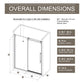 Frameless Shower Door Single Sliding, Clear Tempered Glass Shower Door With Zinc Roller Rail System, Stainless Steel Handle - Black