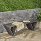 Gloaming - Outdoor Bench With Slat Design And Triangular Base - Dark Gray
