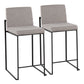 Summit - Set of 2 - 24" Black Swivel High Back Bar Stools