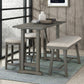 Davenport - Set of 2 - 25" Light Gray Foam Cushioned Counter Height Stools with Industrial Design