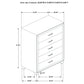 5 Drawer Bedroom Chest With Crystal Pulls