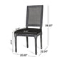 French Country Dining Chair With Rectangular Cane Backrest And Smooth Upholstered Seating