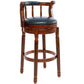 Swivel Cow Top Wooden Bar Stool, 360 Degree Swivel Bar Height Chair With Backs For Home Kitchen Counter