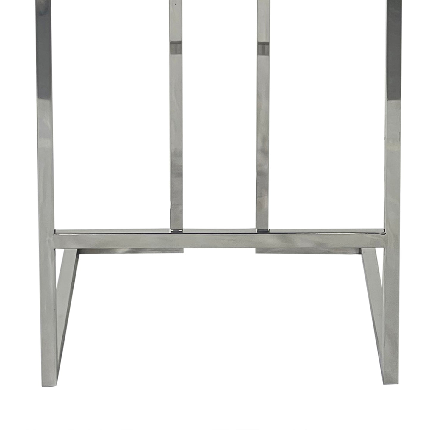 Zevron – Set of 2 – 27" Gray Velvet Bar Stools with Silver Stainless Steel Legs and a Sleek Modern Design