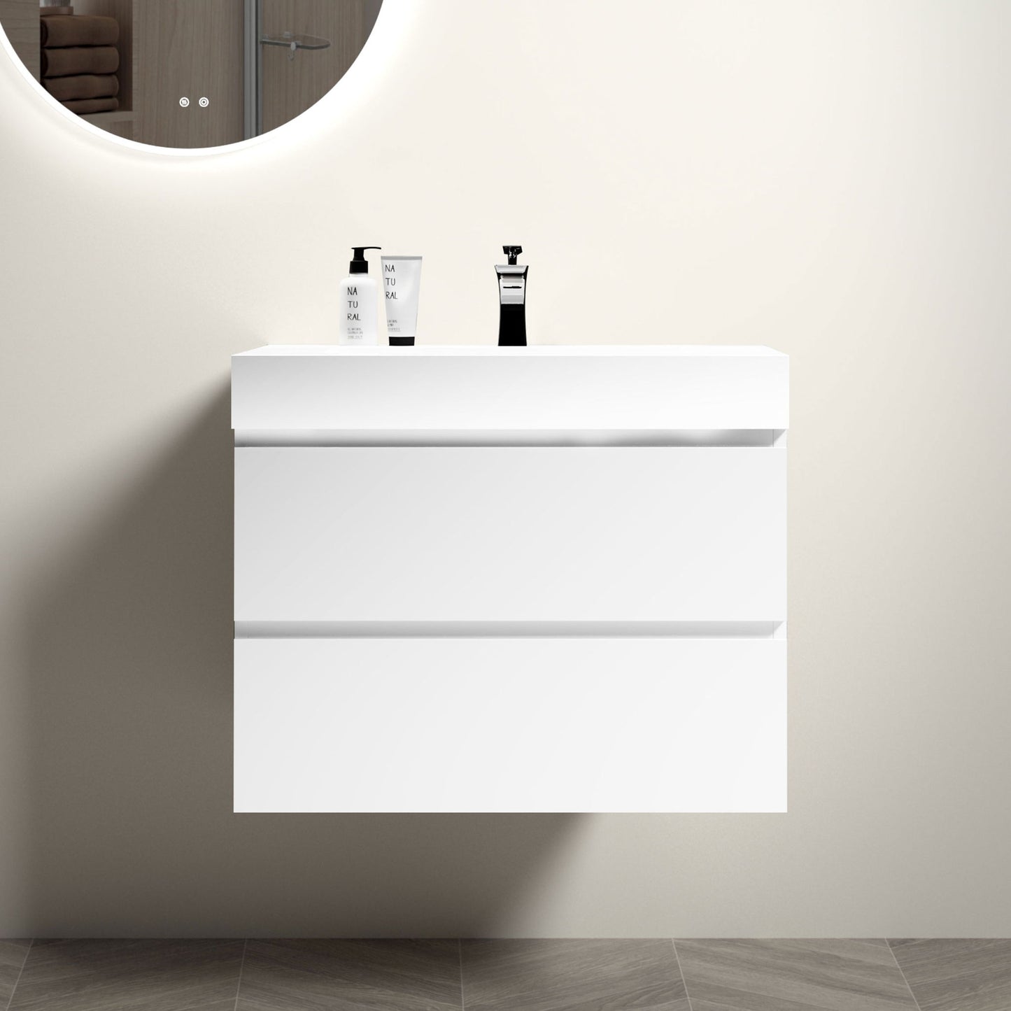 Alice - Bathroom Vanity With Large Storage, Sink, Wall Mounted