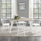 Roundhill - 5 Piece Dining Set, Dining Table With 4 Windsor Chairs - Brown / Antique White