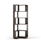 6 Tier Freestanding L-Shaped Corner Bookshelf For Living Room - Dark Brown