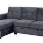 Hudson - Reversible Sleeper Sectional Sofa With Storage Chaise - Dark Gray