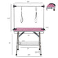 Folding Dog Pet Grooming Table Stainless Steel Frame Rubber Mat On Board With Adjustable Arm And Clamps Pet Dog Cat Grooming Table