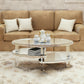 Coffee Table, Oval Double Layer Home Furnishing - Silver