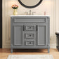 Bathroom Vanity With Top Sink, Basin On Cabinet With 2 Soft Closing Doors And 2 Drawers