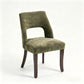 Upholstered Dining Chair With Curved Legs (Set of 2) - Green