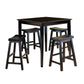 Spirata 24" - Set of 2 - Black Swivel Saddle Seat Counter Height Stools - Solid Wood Casual Dining Chairs