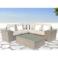 Outdoor Wicker Sectional With Weather Resistant Cushions And Table