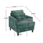 Modern Mid Century Wood Frame Armchair With Tufted Design