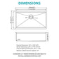 Undermount Workstation Kitchen Sink Stainless Steel Single Bowl